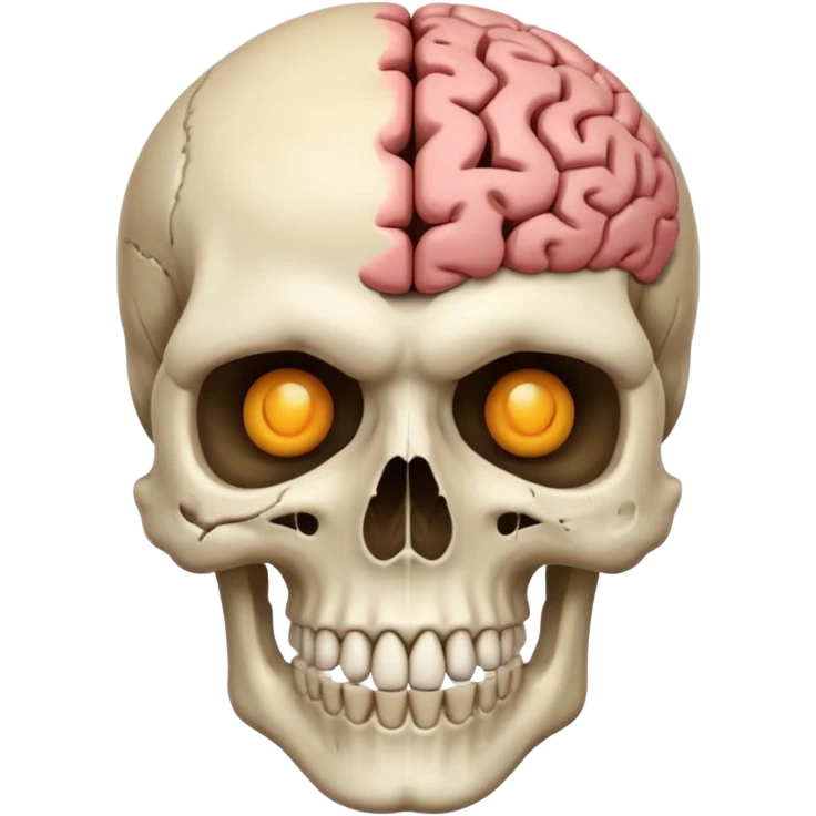 Skull face brain emoji