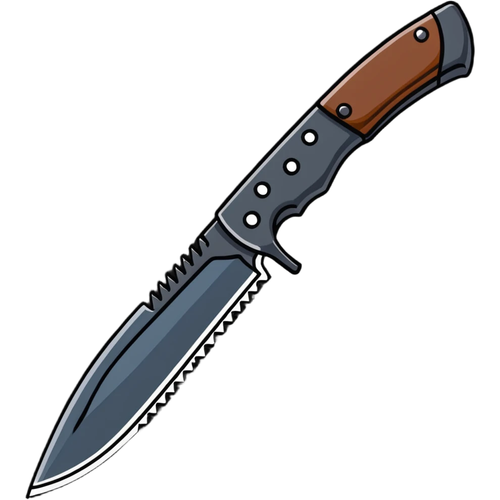 tactical knife with serrated edge emoji