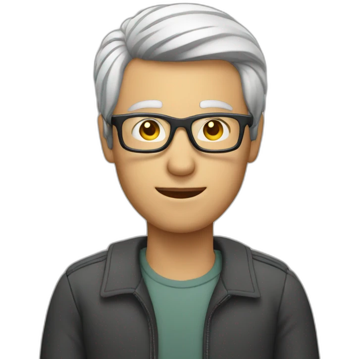 man with computer and glasses emoji