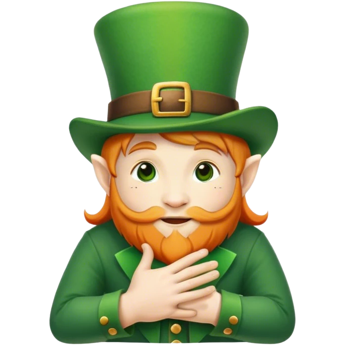 Hugs kisses leprechaun hat emoji