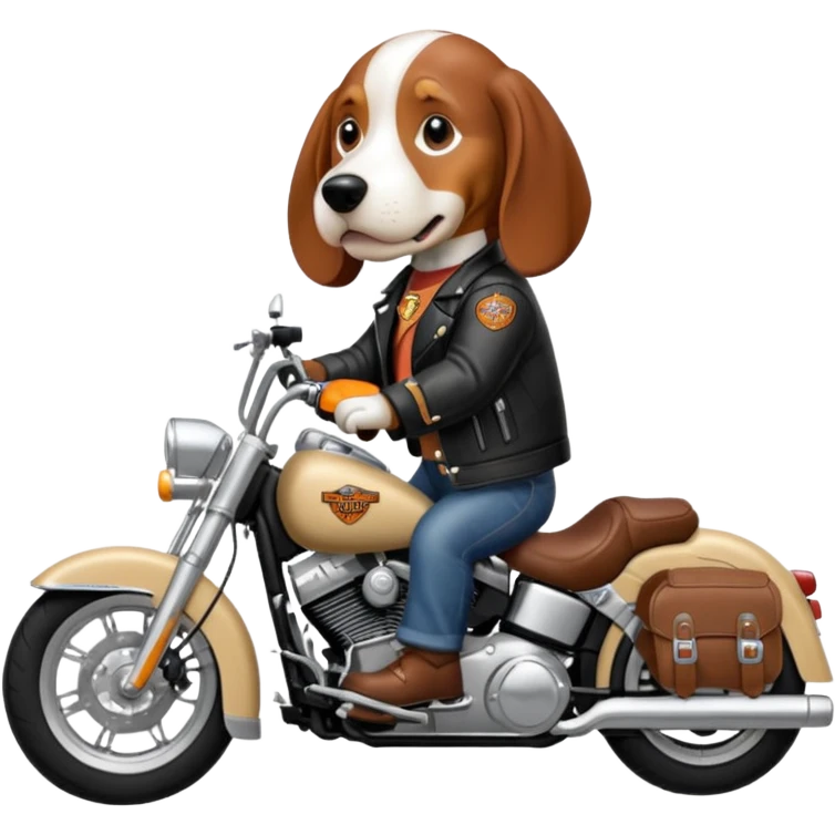 bassett hound on harley davidson emoji