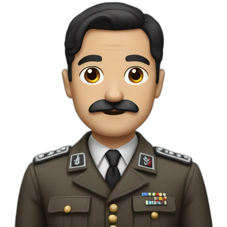 nazi leader with black hair and normal skin tone and squared mustache emoji