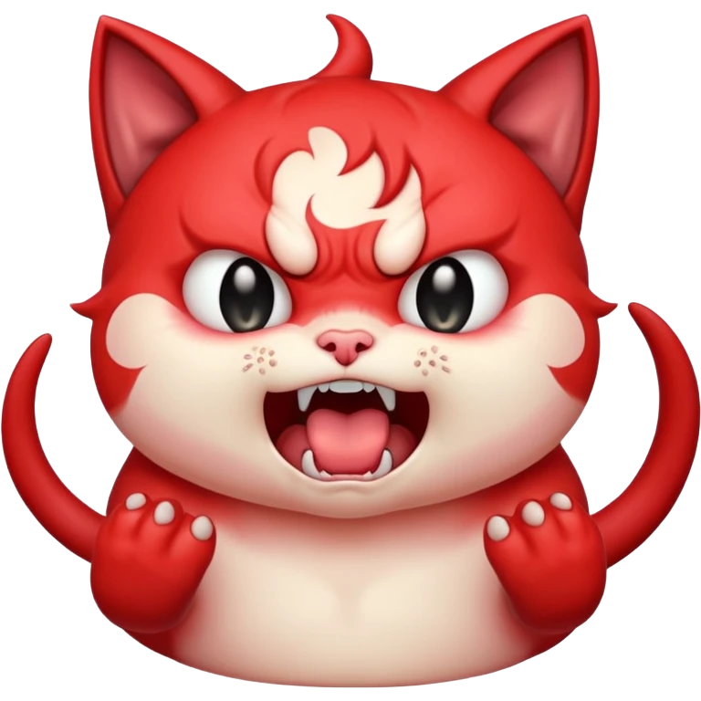  angry rage screaming loudly cryjng emoticon kawaii kitten devil very angryugldemenyed hideous  emoji