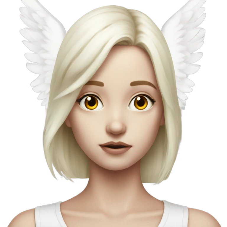 Hyper Realistic pale angel emoji