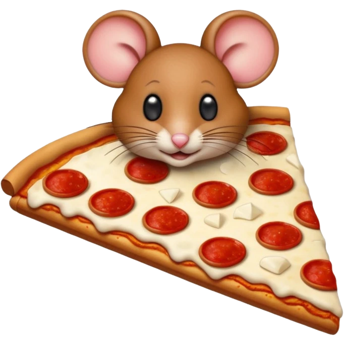une souris sur une pizza emoji