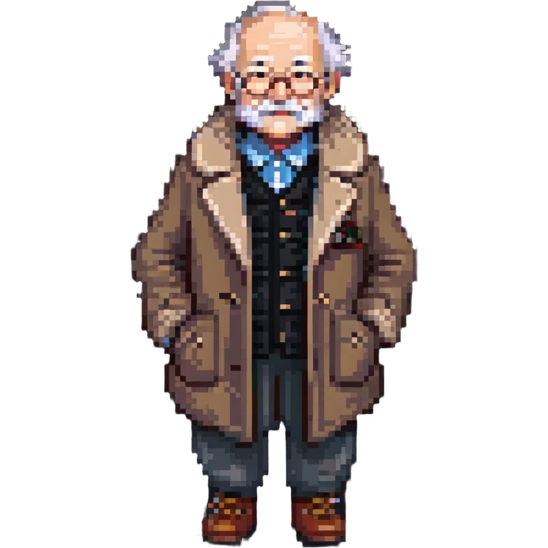 grandpa in a coat emoji