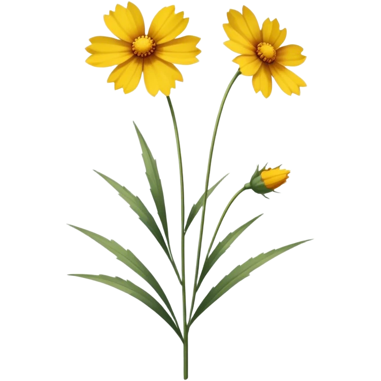 single Coreopsis, straight stem emoji