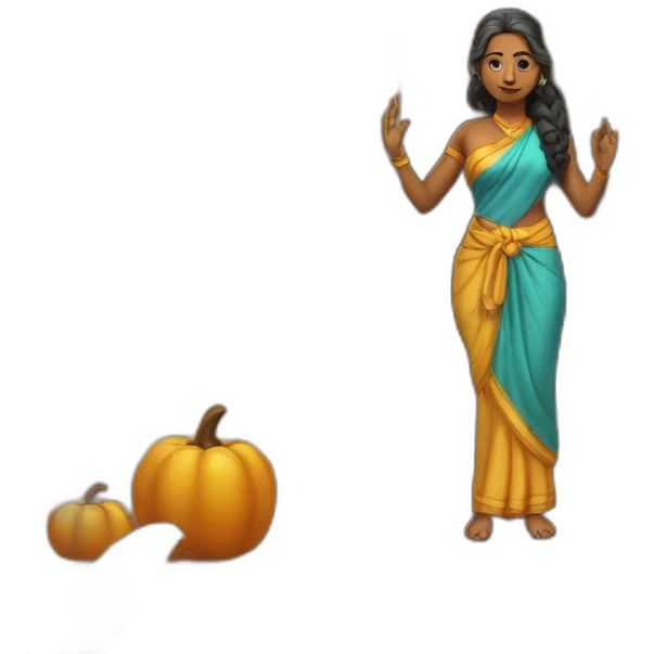 A woman bow before lordsiva at her doorstep emoji