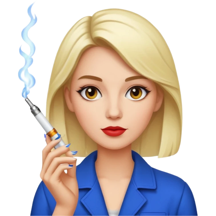 Elisabeth Borne with her electric cigarette emoji