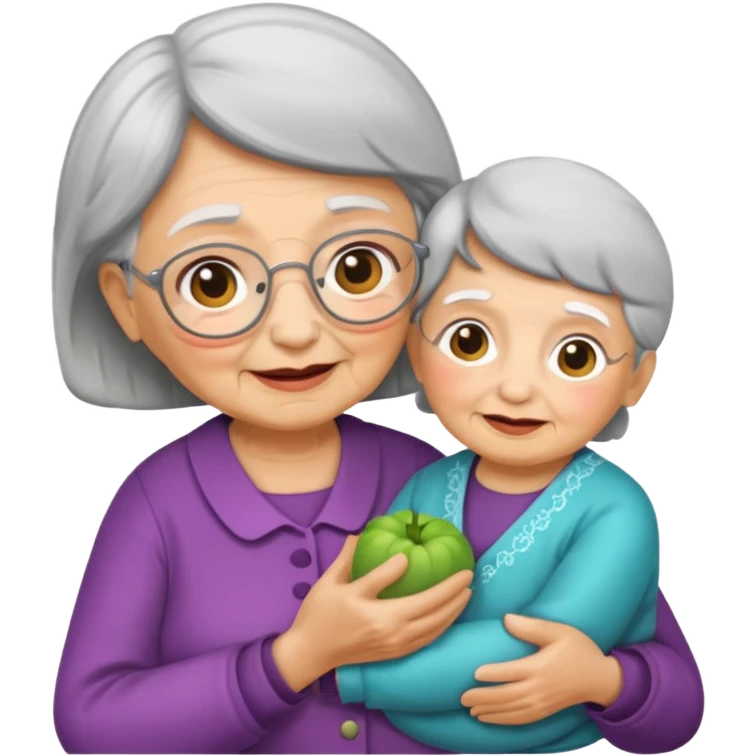 Grandma holding ba y emoji