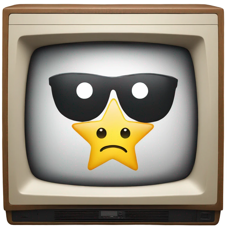 A tv with a happy face star inside emoji