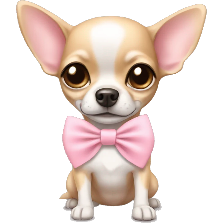 Chihuahua with lightpink bow emoji