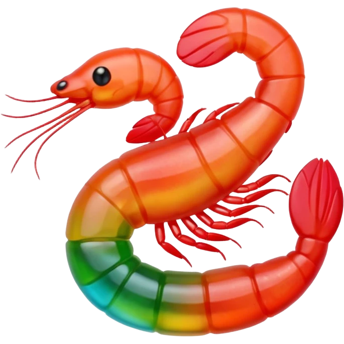 Shrimp made from candy emoji