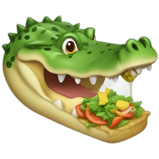crocodile eating lunch emoji