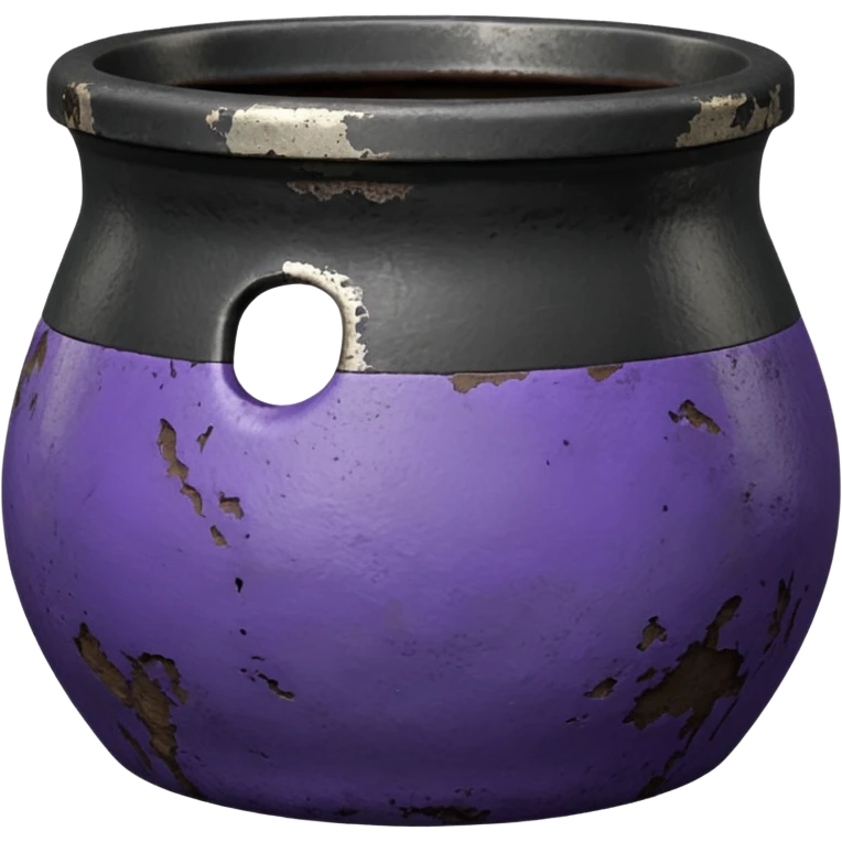  Earthenware small short squat black-purple tin emoji