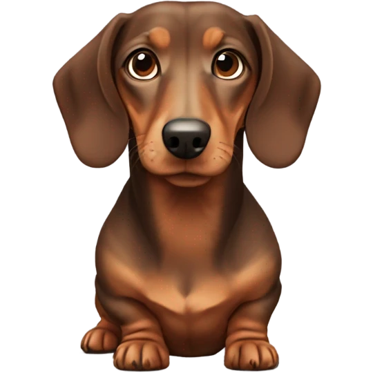 weenie dog sitting from the side pov (brown short hair) emoji