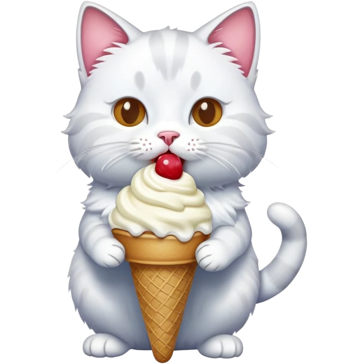 Cat eating icecream emoji