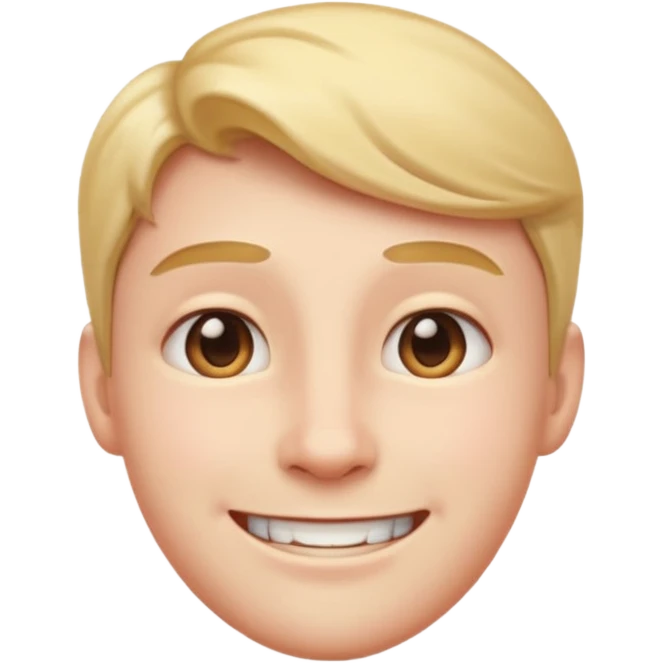 Trusting face emoji with steady gaze, smile, slightly tilted head, softened jaw emoji