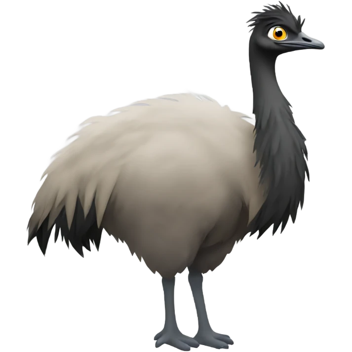 Full body side view of Emu emoji