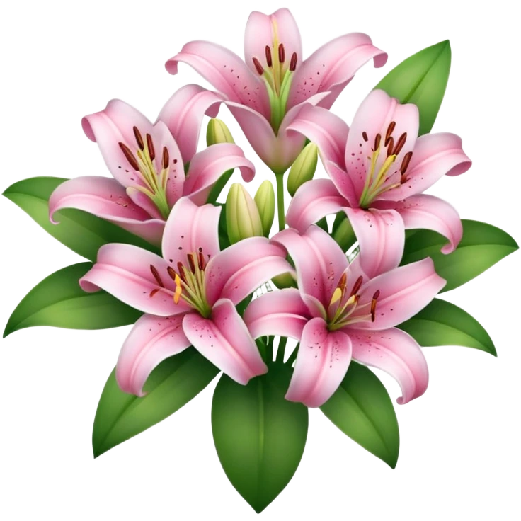 lily flowers pink bouquet  emoji