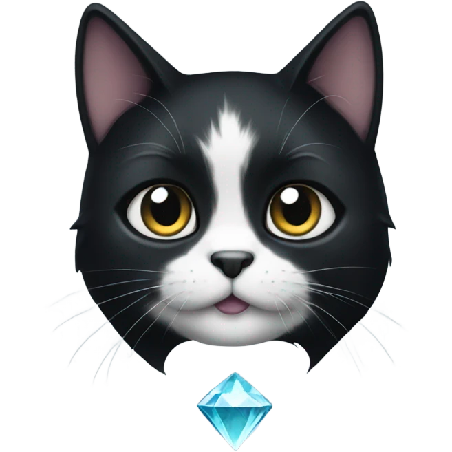 black cat white diamond emoji