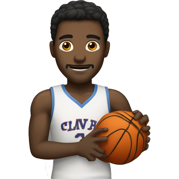 
white man dark haired playing basketball emoji