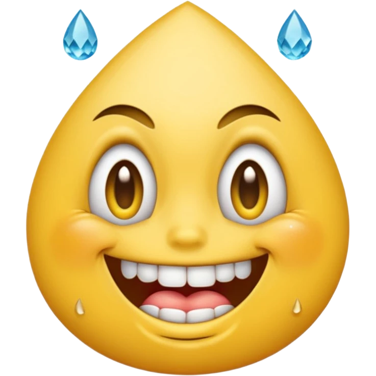 yellow emoji face, grimacing, diamond-encrusted teeth, teardrop tattoo below eye emoji