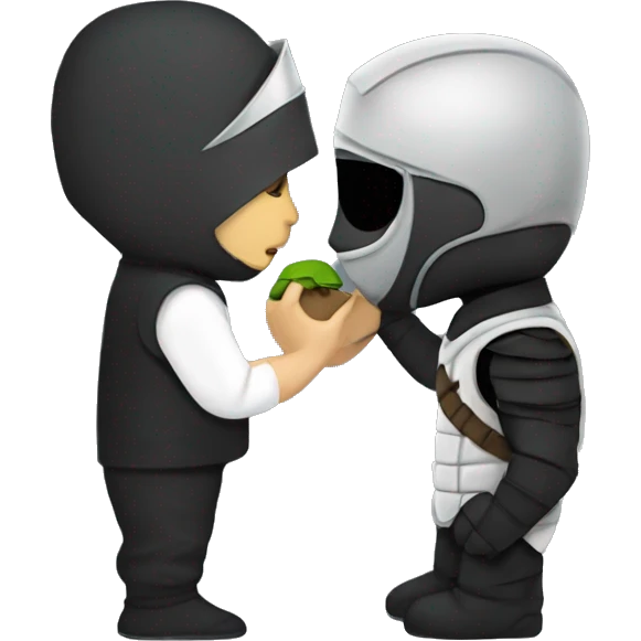 Elon musk kissing a ninja turte emoji