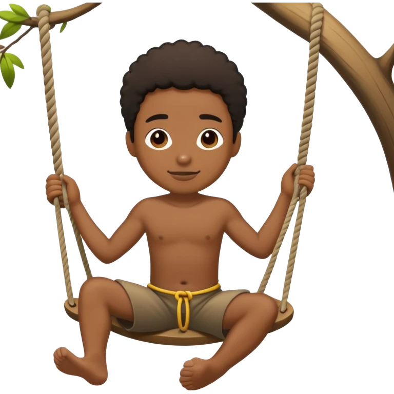 Black person next to a rope swing emoji