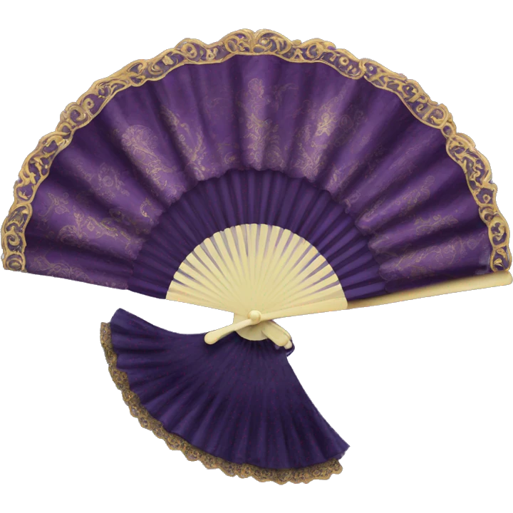 dark purple rococo hand fan emoji