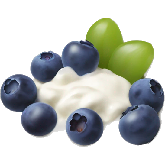 yoghurt bowl with grapes and blueberries emoji