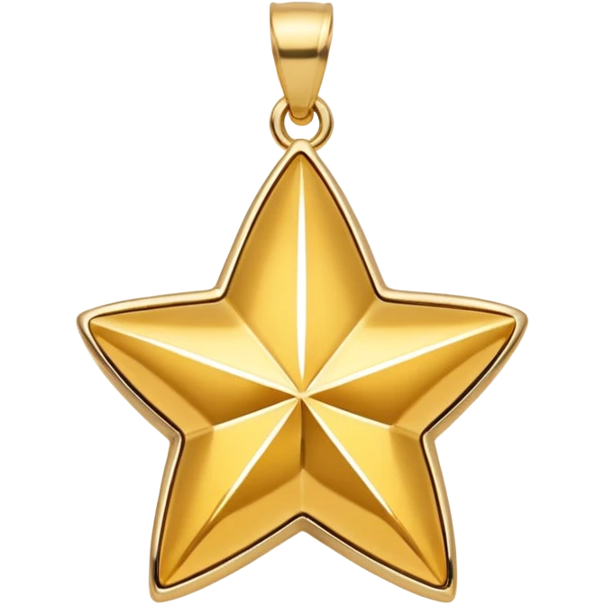 golden star charm-shaped trinket, gold pendant emoji