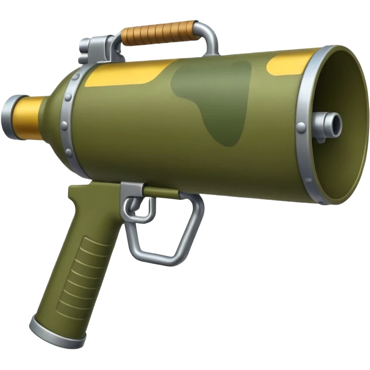olive colored two-handled bazooka emoji