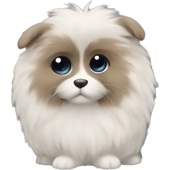 fluffy friend among books emoji