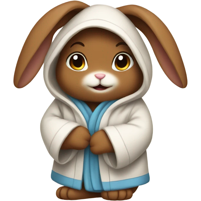brown bunny in a robe emoji
