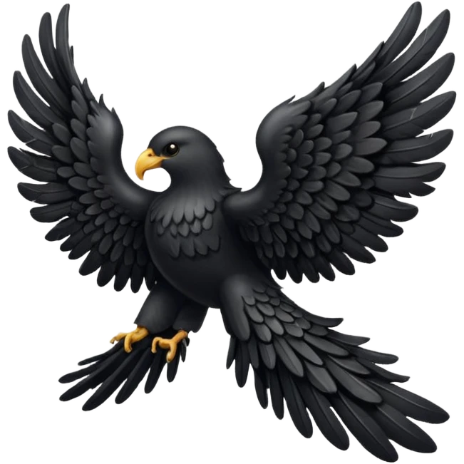 Left black angel wing emoji