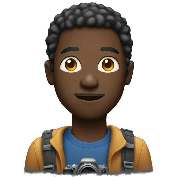 Black man with camera emoji