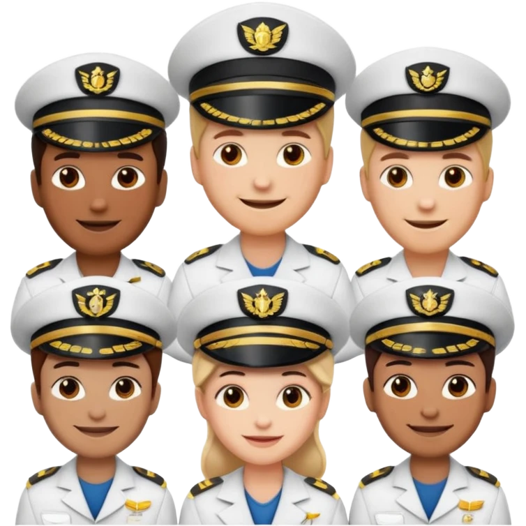 emoji style ship crew where everyone is a capitan less cartoony emoji