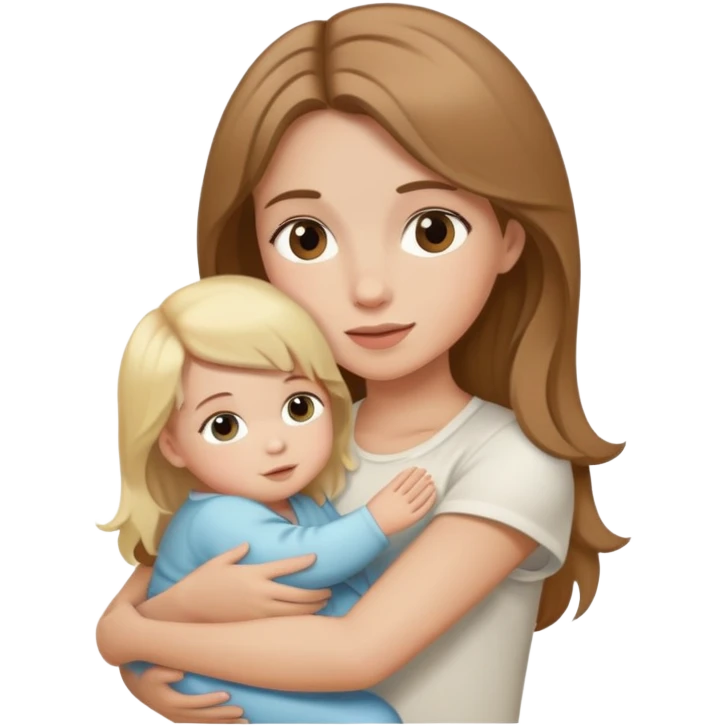 Brown hair Girl with blonde hair baby emoji