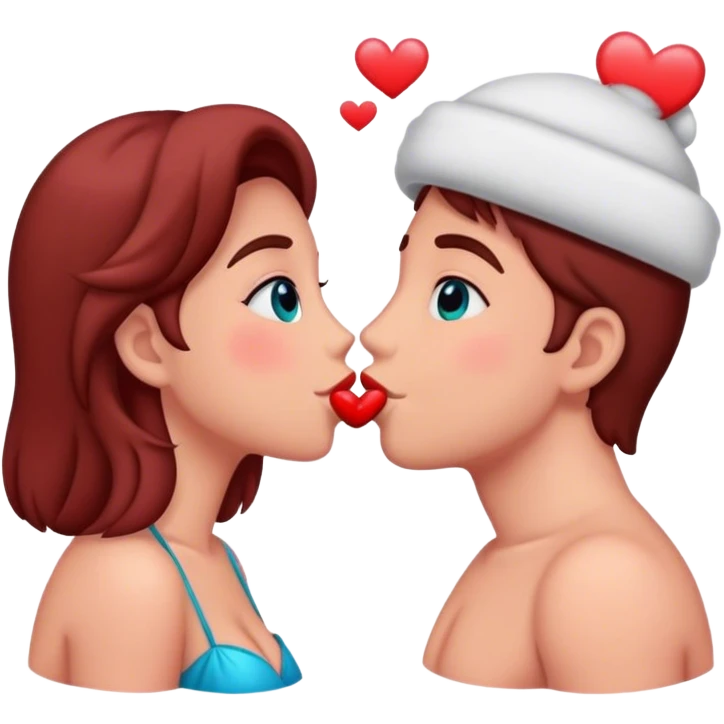 beso enamorados de morenos emoji