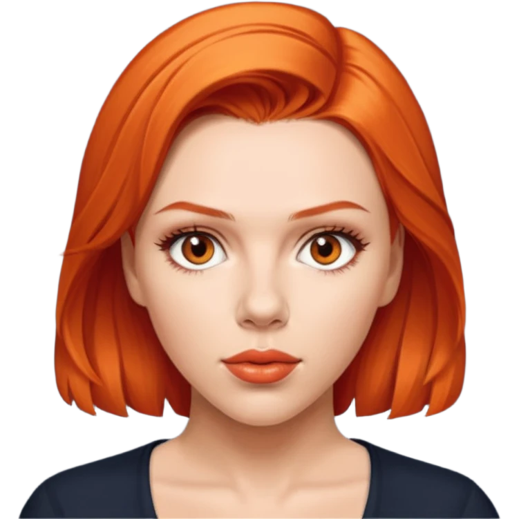 scarlett johansson, orange red emoji