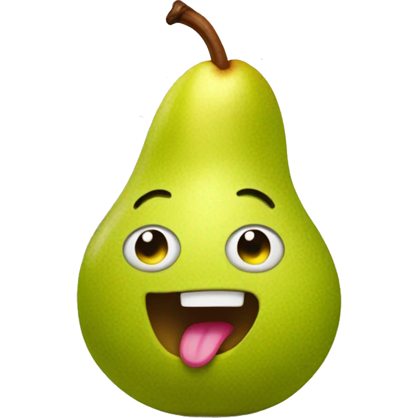 pear with big tongue out emoji