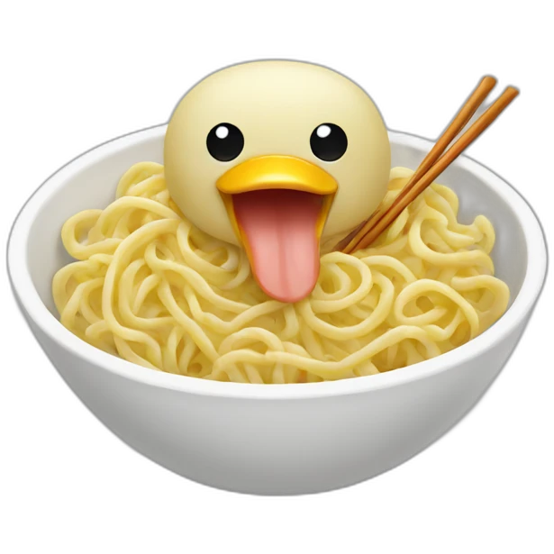 noodles eating duck emoji