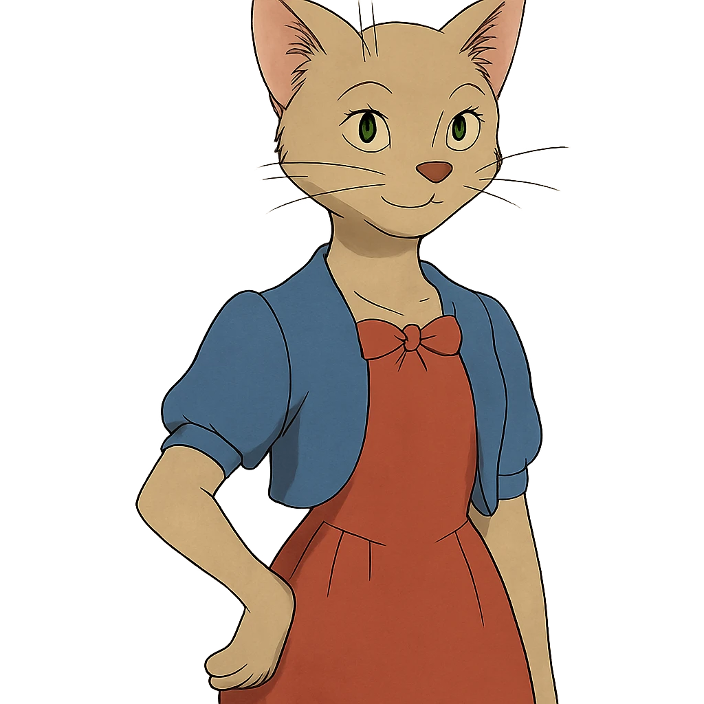 ghibli style cat woman emoji