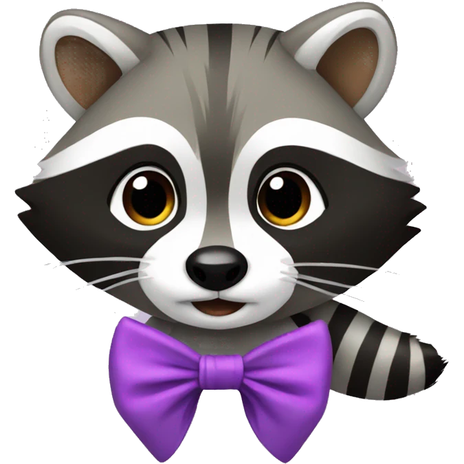 Raccoon with a bow  emoji
