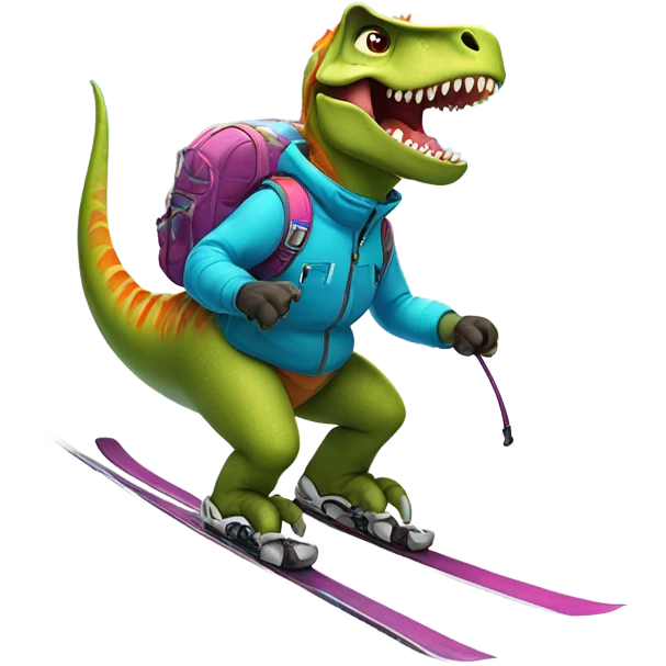 Dinosaur skiing  emoji