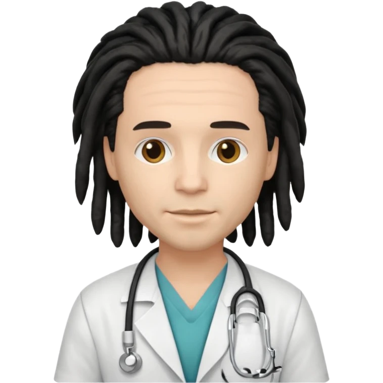white doctor with black dreadlock emoji