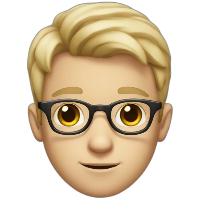 white boy with big eyes and glasses with big ears emoji