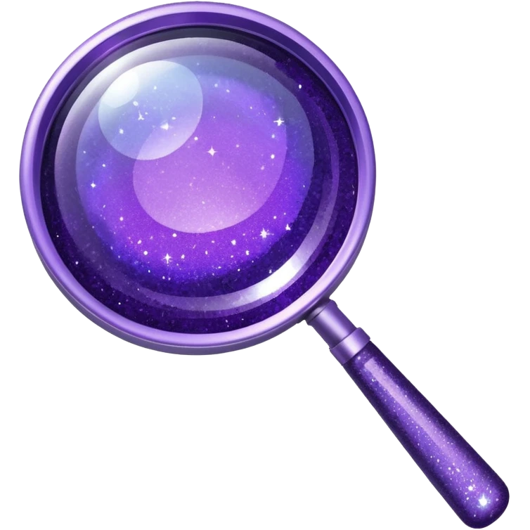 glitter purple and magnifying glass emoji