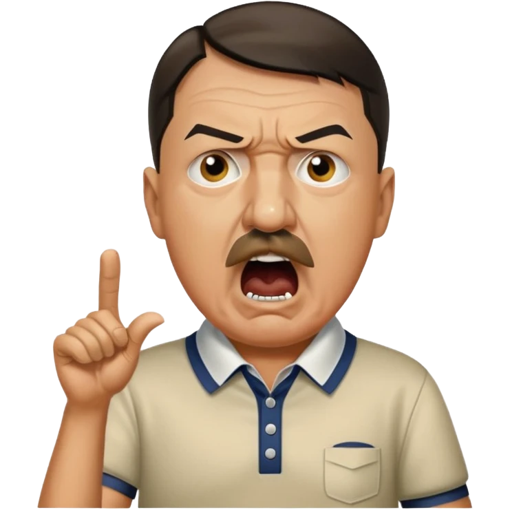 Adolf Hitler playing golf while yelling Fore! emoji